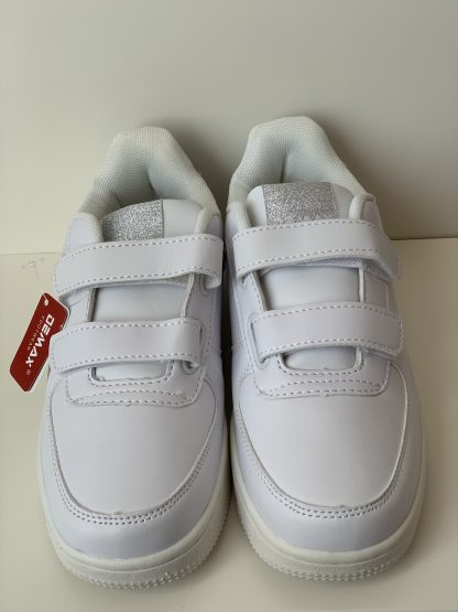 Deportiva de velcro blanca/plateado Demax