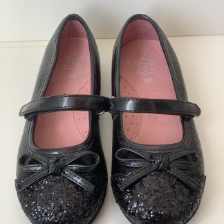 Bailarina con velcro purpurina negro Bonino