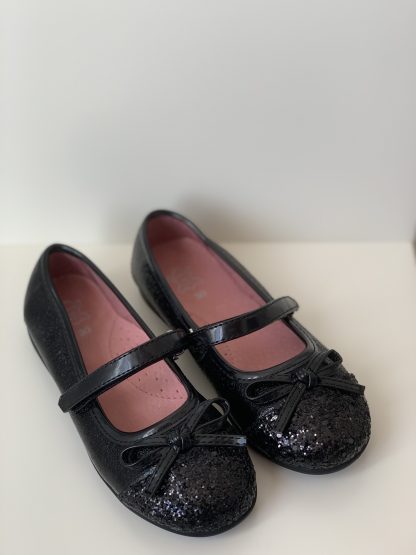 Bailarina con velcro purpurina negro Bonino - Imagen 4